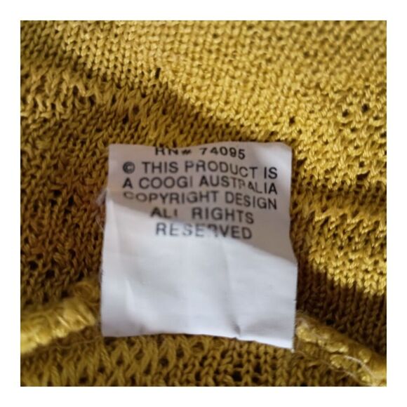 Coogi Sweater Skirt Mini Cotton Knit Textured Mustard Yellow 14" Women's Small - Picture 6 of 7